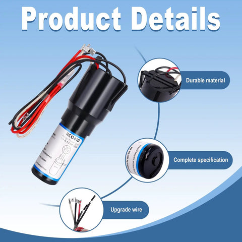 Dead Simple 3 In 1 Hard Start Kit For Refrigerators And Freezers With Heavy Duty Relay Overload Protector and Capacitor, featuring durable wiring and compact design.