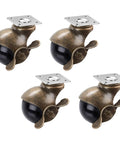Vintage Bronze Swivel Casters Four Pack Hella Smooth Heavy Duty Two Inch Dual Ball Bearing Wheels For Home Furniture And Workshop
