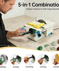Top Tier 5 In 1 Mini Lapidary Saw And Bench Grinder Delivers Zero Sweat Performance With A Rock Solid 750 Watt Motor And Precise Speed Settings For Quick Jade Chasing Jobs in use.