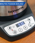 Close-up of 1L Digital Variable Temperature Gooseneck Kettle For Coffee And Tea With Precise Pour Control 6 Presets LED display.