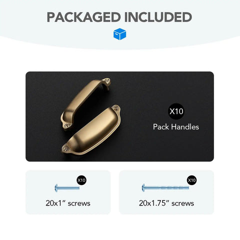 Slick Champagne Bronze Cabinet Pulls With Three Inch Handle Center Solid Zinc Alloy Cup Handles For Kitchen Drawer Refresh with screws.