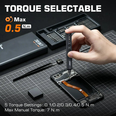 Handy Portable Electric Screwdriver Kit With 70 Precision Tools And Sixty Four S2 Magnetic Bits Five Adjustable Torque Levels for phone repair