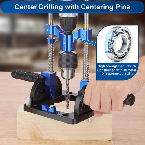 All Metal Adjustable Drill Guide With Multi Angle Capability From Zero To Sixty Degrees For Straight Holes, Drill Press Adapter For Hand Drills