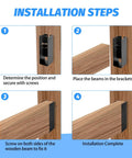 Installation steps for Hassle Free 8 Pack 2X6 Concealed Joist Hangers With Matching Nails Galvanized Steel hidden beam brackets.