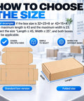 No Sweat Adjustable Box Folding Tool For Shipping Cartons And Gift Crates Super Quick One Hand Cardboard Assembler With Slide Grip Rail showing box size guide and dimensions.