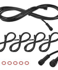 Badass 5 Pack Waterproof Extension Cables With 4 Pin IP67 Male Female Connectors displayed in a loop, showcasing sturdy 3m dark cables.