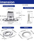Dimension diagram showing All Weather Heavy Duty Twist Lock Fasteners With Turn Buttons And Eyelet Screws For Outdoor Canvas Marine Tarps And RV Awnings Zinc Alloy.