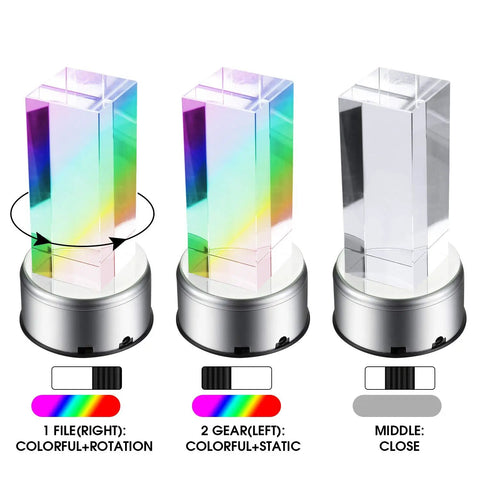 Image of Rad Pair Of 2 Turntable Display Stands With Glowing 7 Color Led Bars showcasing colorful rotating and static LED bases.