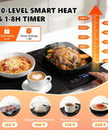 Electric Warming Tray For Parties And Buffets 4 In 1 Modular Food Warmer Mat With 10 Temperature Settings And 8 Hour Timer