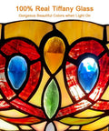 Tiffany Style Wall Sconce Cream Brown Stained Glass Two Light 12 Inch Wide Five Point Five Inch High Handcrafted Vintage Glow