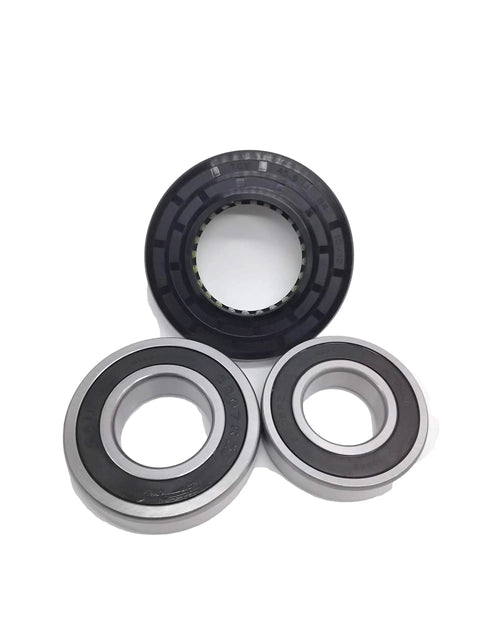 Heavy Duty Washer Tub Bearing And Seal Kit With Dual Reinforced Metal Bearings. Includes two steel bearings and one seal for washing machines.