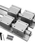 High Octane 20mm Linear Rail Pack with SBR20UU Bearing Units showing chrome shafts and guide blocks for CNC and lasers
