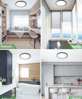 2 Pack LED Flush Mount Ceiling Light 9 Inch 5000K Daylight White 24W Slim Round Flat Black Fixture in bedroom, balcony, bathroom, kitchen