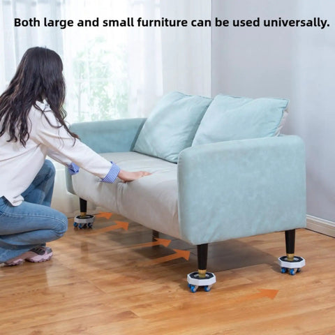 No Sweat Furniture Sliders With Wheels And 360 Swivel Dolly For Moving Couches And Appliances Heavy Duty Rollers under a couch for easy moving.
