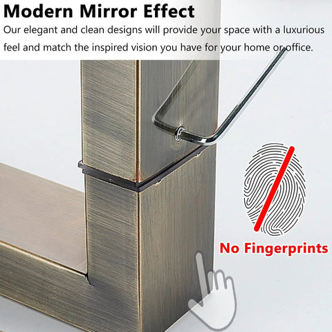 Close-up of red bronze handle from Shower And Barn Door Handle Set, Sliding Push Pull Glass Door Pulls, 150 cm, stainless steel, no fingerprints feature.