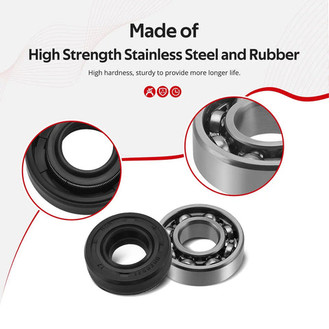 High strength stainless steel and rubber bearing seals from No Drama Heavy Duty Water Pump Bearing Seal Gasket Kit for Polaris Sportsman Ranger ATV.