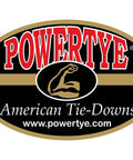 PowerTye logo with slogan 'American Tie-Downs' and website URL, related to Heavy Duty Lashing Straps With Cam Buckle