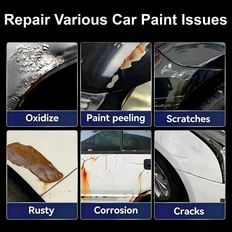Repair various car paint issues including oxidize, paint peeling, scratches, rusty, corrosion, and cracks with Freshen Up Your Ride With This Badass Car Touch Up Paint 50ml High Density Pigment Wheel Paint For Alloy And Metal Rims Covers Stubborn Scratches Stone Chips And Rust Spots Quick Diy Fix Without Priming Needed For Top Notch Glossy Finish.