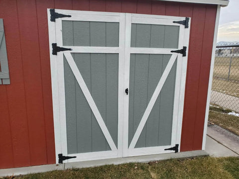 8 Inch Heavy Duty T Strap Hinge Set With Screws Black Finish For Doors Gates Sheds And Barns Decorative Yet Durable Hardware on shed doors