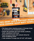 Orange Heavy Duty Ruff Towels With Scrubbing Power 10 By 12 Inches Dual Textured Multi Purpose Cleaning Wipes 72 Count in workshop