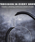 Gooseneck Electric Kettle With Built-In Thermometer, 1L Stainless Steel, precise spout demonstrating controlled pour angle