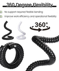 Solid As A Rock Flexible Welding Smoke Extractor Pipe With Valve 160Mm showing 360 degree flexibility in black and white hoses.