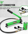 3/8" Fast Connector for Bad Ass 10 Ton Hydraulic Cylinder Jack Pair With CP 180 Portable Pump, compact and efficient design.