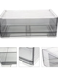 Total Breeze Pet Underwear Drawer Organizer Bin Non Slip Stackable Closet Storage Box Keeps Lingerie Neat And Portable Dresser Dividers Wear Resistant, grey PET bin view.