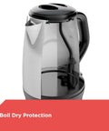 1.7L Cordless Electric Kettle With Rapid Boil Technology And Auto Shutoff, Stainless Steel Water Heater, Boil Dry Protection
