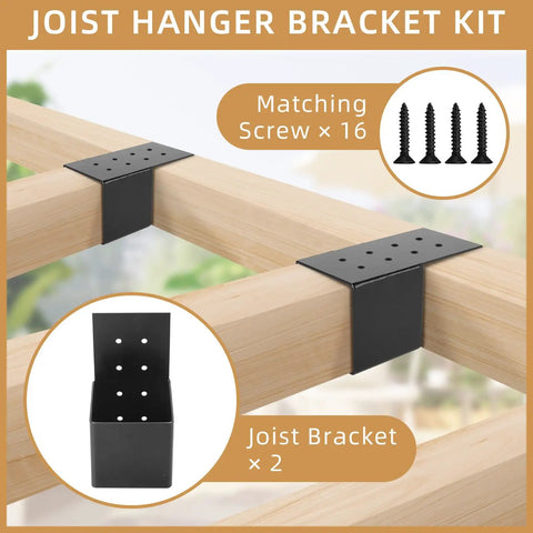 Heavy Duty Pergola Brackets Kit 2 Pack With Screws DIY Joist Bracket Connectors For 4x4 Wood Posts Beam Support Brackets For Patio Pergola Log Cabin Fence Built Tough And Ready To Install