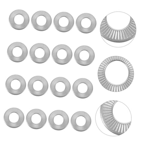 M6 Conical Knurled Spring Washers 40 Pack Heavy Duty 304 Stainless Steel High Grip Lock Washers with embossed surface.