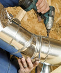 Installing ductwork with 25 Pack One Quarter Inch By Three Quarter Inch Self Drilling Tek Screws With Serrated Hex Washer Head, Zinc Plated Metal To Metal Fasteners For Hinge And Bracket Repair, Roofing And HVAC, Anti Vibration Secure Grip For Permanent Fix.