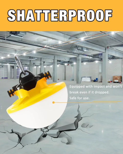 Shatterproof Beastly Bright 100Ft LED Construction String Lights 130W 16000 Lumens Industrial Grade IP65 Waterproof