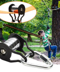 Slack Line Pulley System With Five Rollers Heavy Duty Zip Line Slider For Kids Outdoors Backyard Park Lawn 440 Lb Load