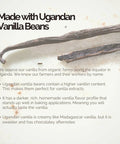 Close-up of Ugandan vanilla beans highlighting richness and quality for making Bulk Vanilla Extract 128 Oz Gallon From Ugandan Vanilla Beans.
