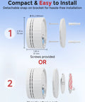 Hella Smart Smoke Detector With Matter Thread Protocol Integrated Temp And Humidity Gauge assembly instructions and mounting options