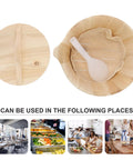 Premium Wooden Steaming Rice Basket Cooks Up Fluffy Fragrant Rice Fast with lid and spoon for easy steaming.