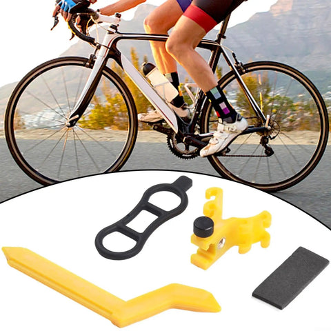 Portable Bicycle Wheel Truing Stand With Rim Adjustment And Accurate Percentage Gauge Compact Design For Cyclists Bright Yellow