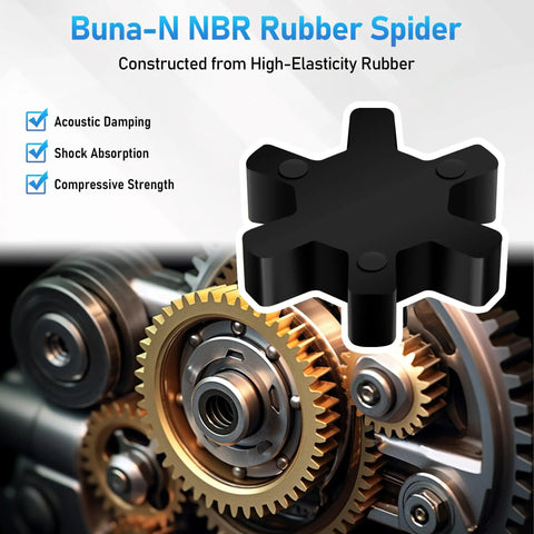 Buna-N NBR Rubber Spider for L075 Flexible L-Jaw Coupler for Log Splitter Pump, designed for acoustic damping and shock absorption.