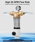 Super Sleek 40 Micron Kickass Spin Down Water Filter And Self Cleaning Backwash Valve for smooth water flow at 20 GPM.