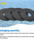 4-Pack Rubber Water Slinger Rings SPX0125F Compatible With Hayward Pool Pumps Durable slam ring seal guard, black rubber slip seals.