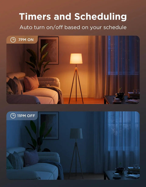 Image showing timers and scheduling for Top Tier Br30 Smart Light Bulbs 850 Lumen E26 Socket 4 Pack RGBWW.