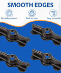Rock Solid Black Double Wing Flush Mounting Clips With Phillips Screws 24 Piece Kit Made From Hardened Alloy Steel showing smooth edges.