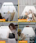 People using Six Pack Wireless Under Cabinet Lights With Remote Control No Fuss Dimmable 20 LED Rechargeable Stick-On Night Light Strips