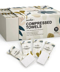 On The Go Mini Water Activated Towel Tablets, Disposable Washcloths That Expand With Water, Individually Wrapped, 56 Count Box