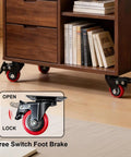 Heavy Duty Two Inch Caster Wheels With Twin Locking Brakes And Silent Polyurethane Treads That Make Moving Heavy Gear Feel Like Childs Play Fast Swivel Rolling Set Of Eight For Shop Garage with visible foot brake mechanism.