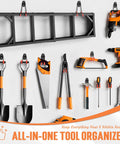 Kickass Heavy Duty Garage Storage Hooks 20 Piece Wall Organization Kit For Hanging Bikes Ladders Garden Tools Ropes Cord Organizers Absolute Zero Sweat Install with tools mounted on wall.