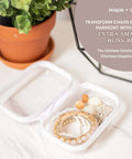 Top Shelf Hard Sided Clear Zipper Boxes For Quick Storage And Road Trips, Nail The Mess With BPA Free Plastic Pencil Case And Toiletry Bag, Hella Durable Two Piece XS Bundle holding jewelry and accessories.