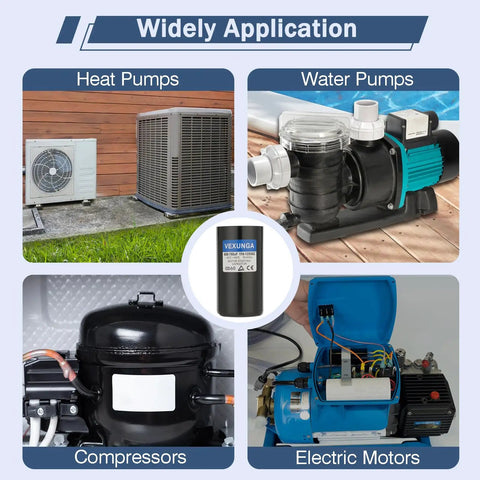 Heavy Duty Top Shelf Round Motor Start Capacitor 270 324 Uf Mfd 330 Vac 50 60 Hertz Single Phase Ac Pool Pump Well Pump Cd60 Molded Swapper For Hassle Free Upgrades in pump applications.