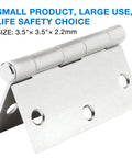 Heavy Duty Brushed Nickel Door Hinges 3.5 Inch Square Corner showing hinge detail and mounting holes for cabinets.